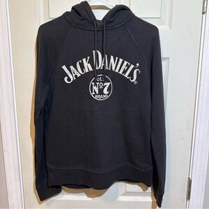 Jack Daniel’s Lucky Brand Hoodie Small Gray Graphic Pullover Sweatshirt